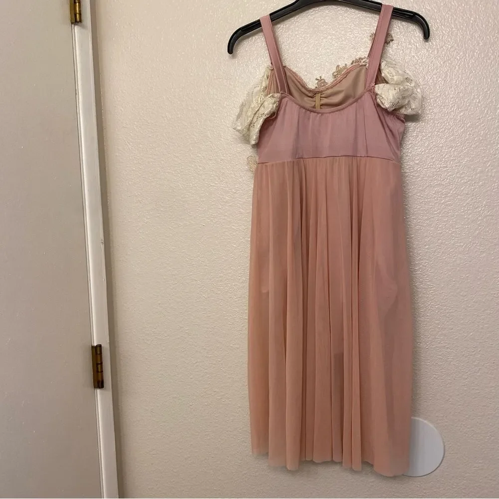 WEISSMAN Dance Costume ballet lyrical pink leotard dress 10935 I REST XLC child